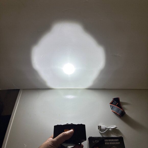 4-Pack 5LED Headlamp Rechargeable with Built in 18650 Headlight Camping USB C - Picture 8 of 11